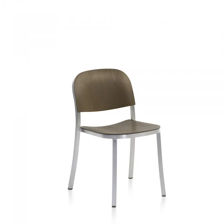 1 Inch Stacking Chair Aluminum, Wood Seat