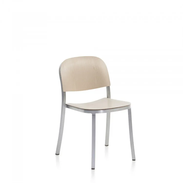 1 Inch Stacking Chair Aluminum, Wood Seat