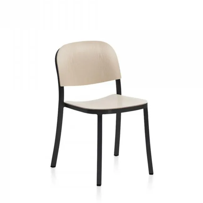 1 Inch Stacking Chair Aluminum, Wood Seat