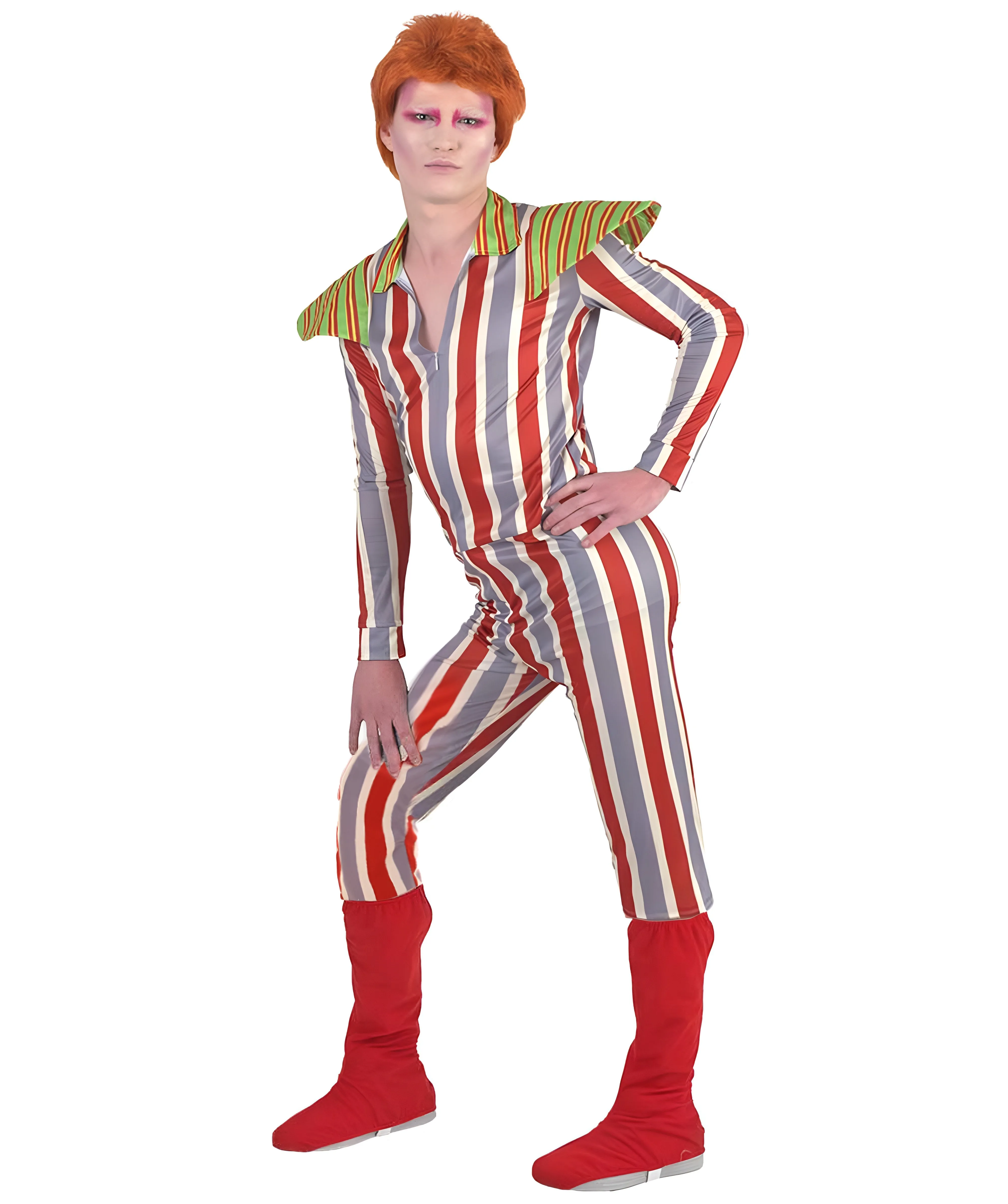 70's Singer Stripes Costume| 2Pc Multi Halloween Costume