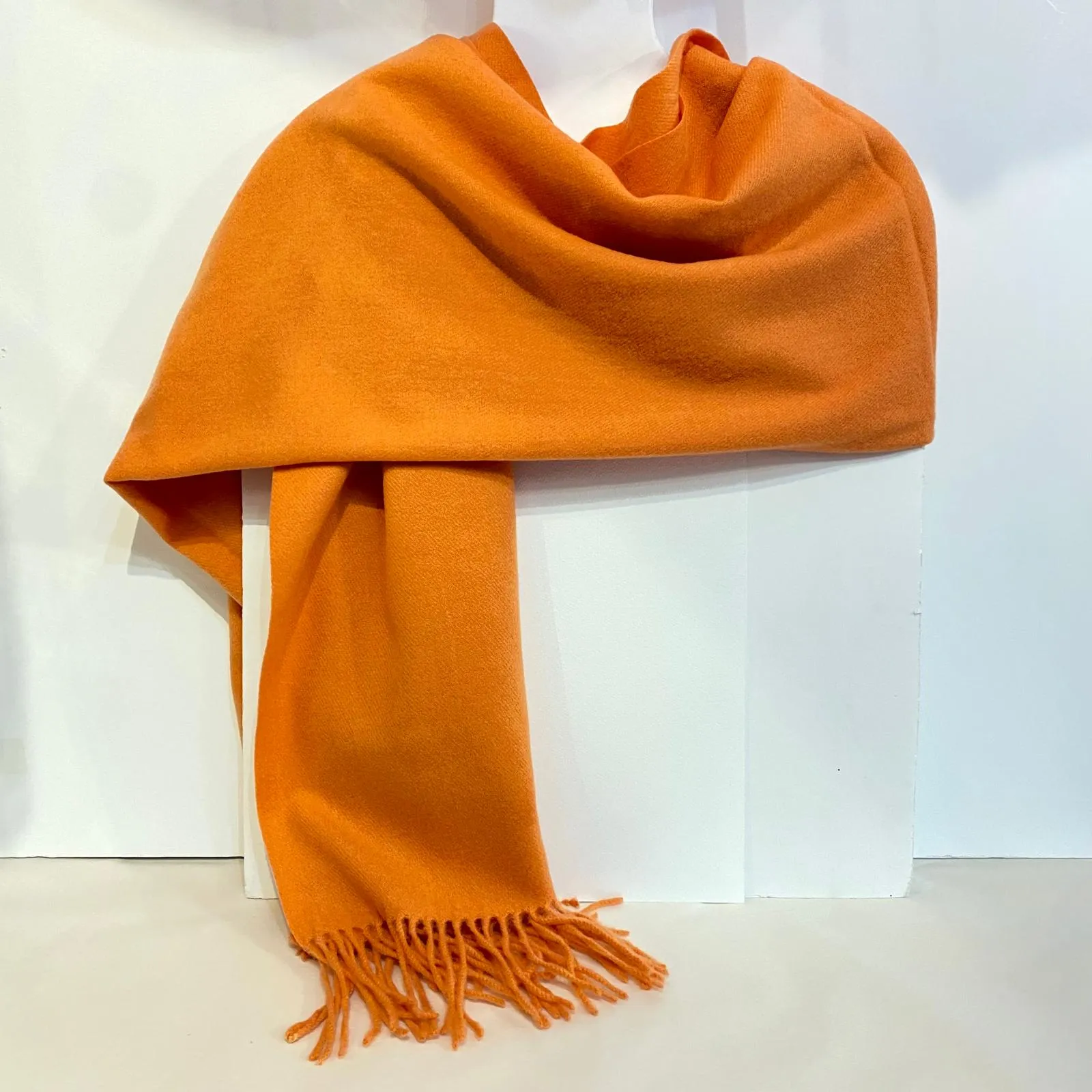 Adele - Cashmere Wool Blend Scarf - Tangerine