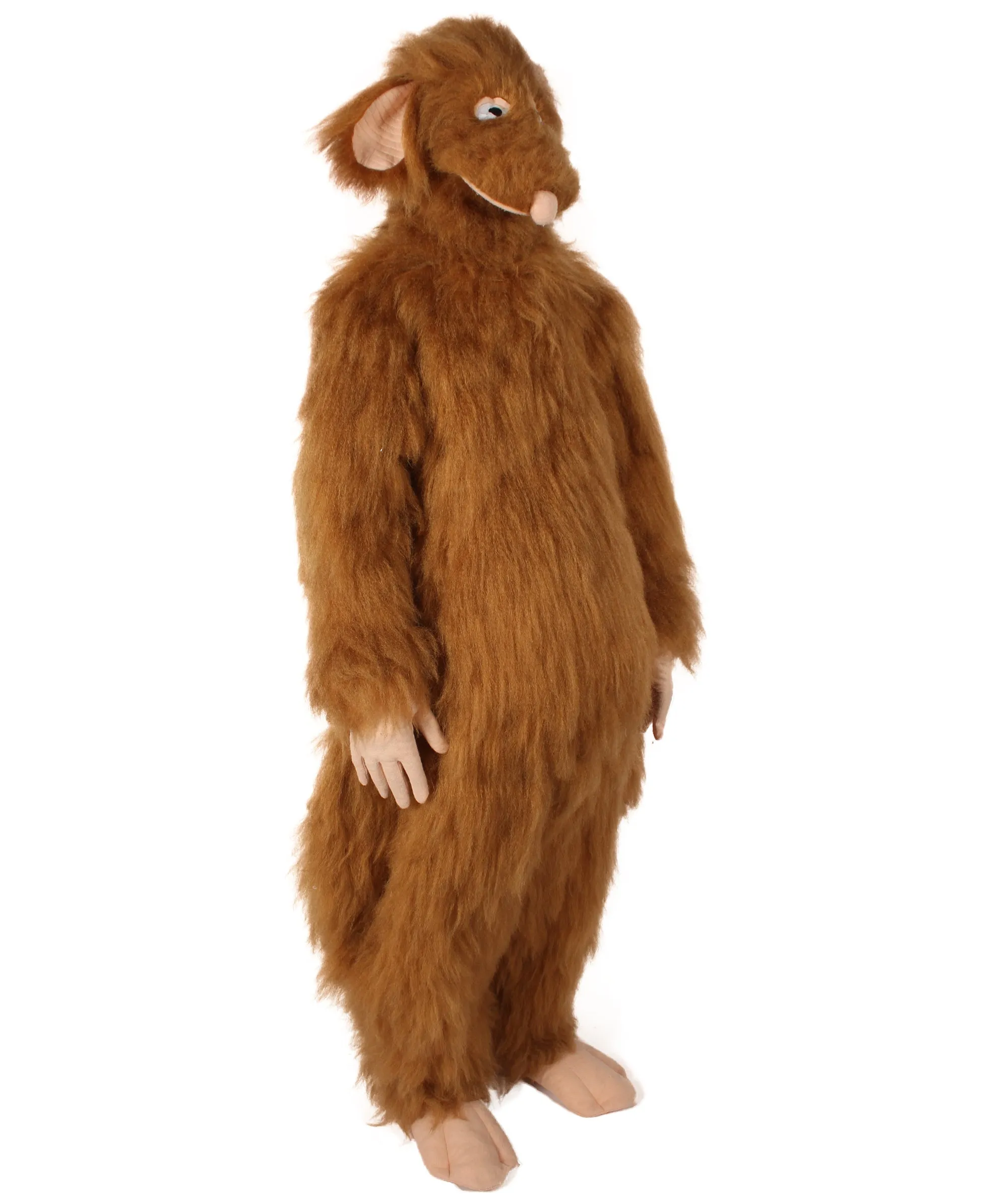 Adult Unisex  Furry Brown Rat Costume | Best for Halloween | Flame-retardant Synthetic Fiber