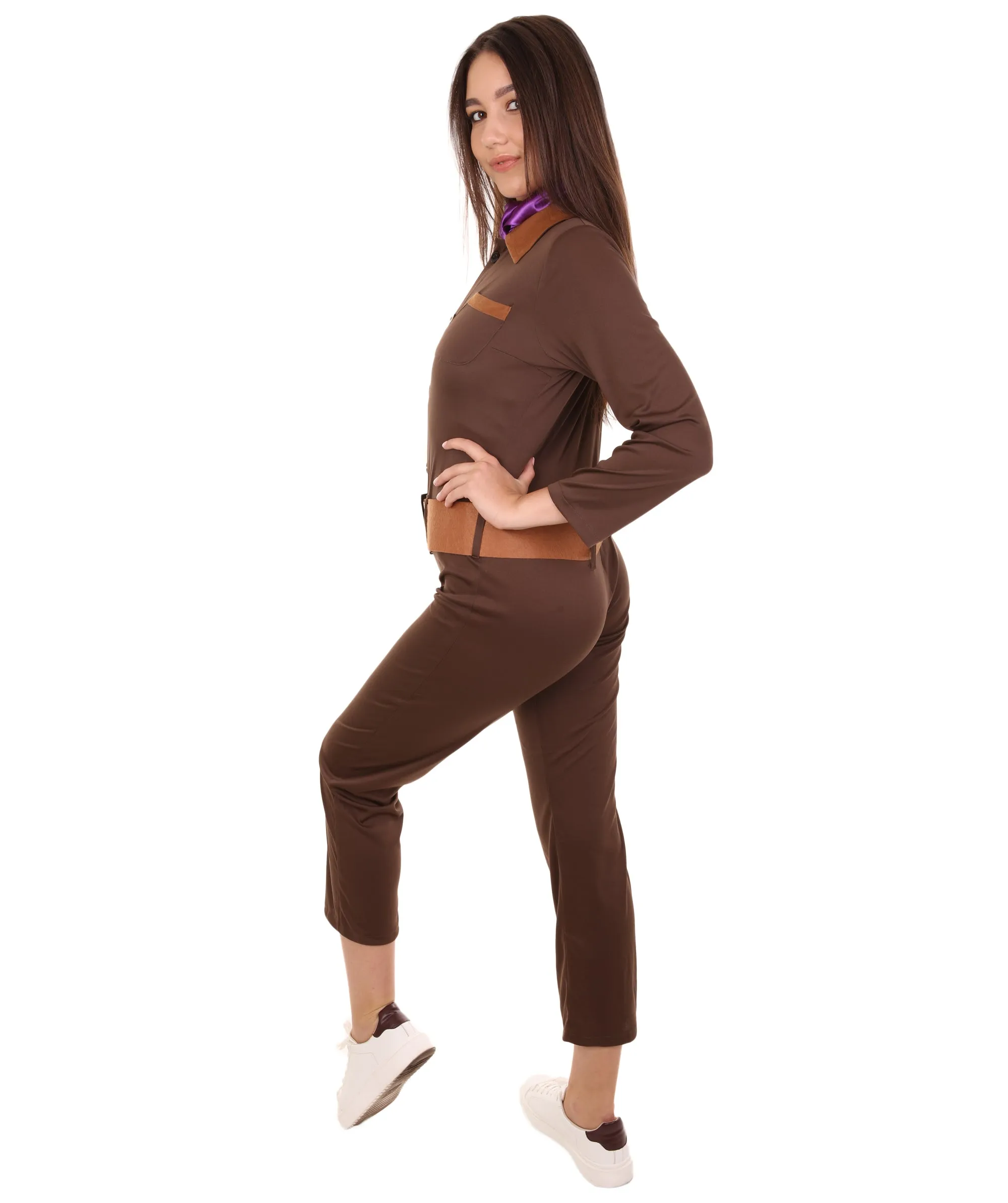 Adult Women's Worker Costume | Brown Halloween Costume