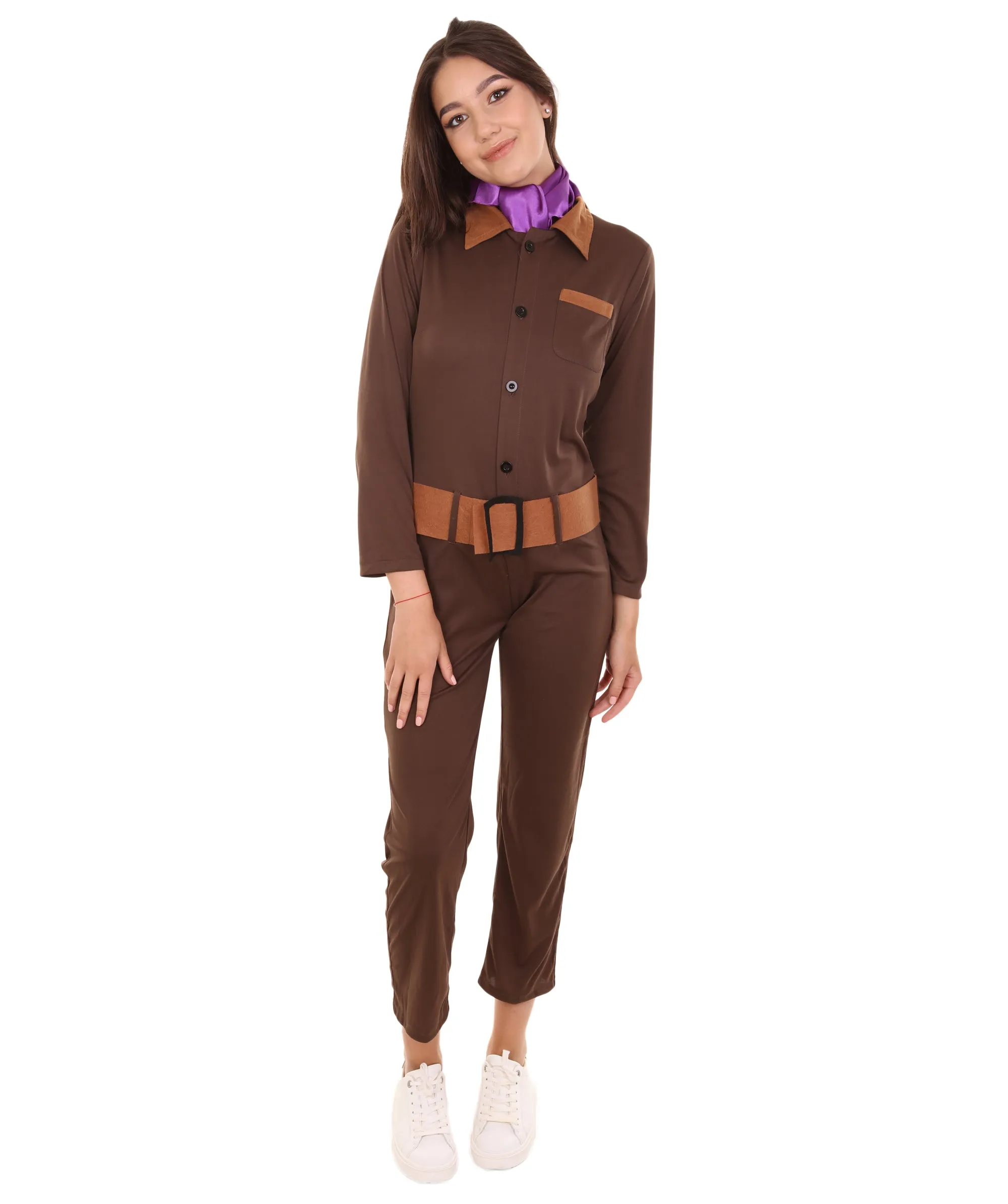 Adult Women's Worker Costume | Brown Halloween Costume