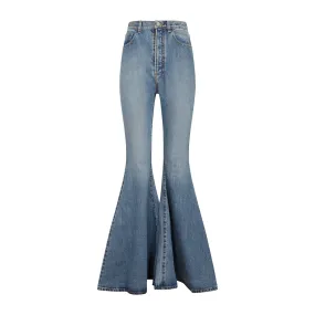 ALAIA High-Waisted Flared Denim Jeans