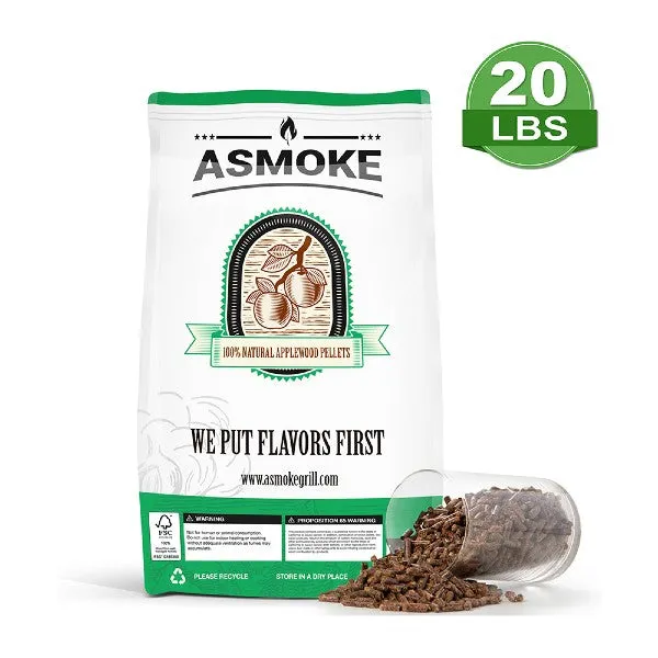 ASMOKE 20 lbs 100% Apple Wood Pellets