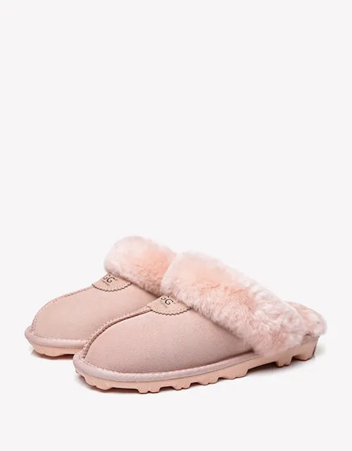 Australian Shepherd Double-Faced Sheepskin UGG Unisex Slippers Waffle Scuff Water Resistant