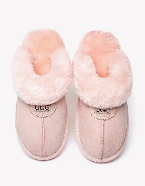 Australian Shepherd Double-Faced Sheepskin UGG Unisex Slippers Waffle Scuff Water Resistant