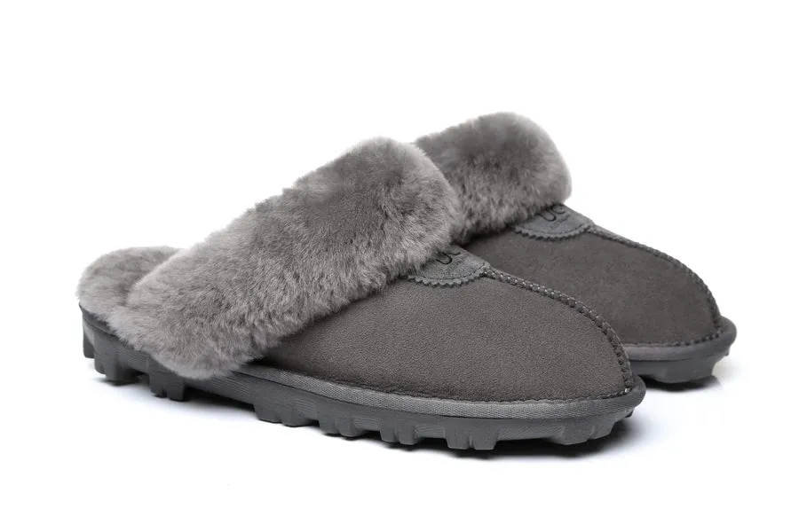 Australian Shepherd Double-Faced Sheepskin UGG Unisex Slippers Waffle Scuff Water Resistant