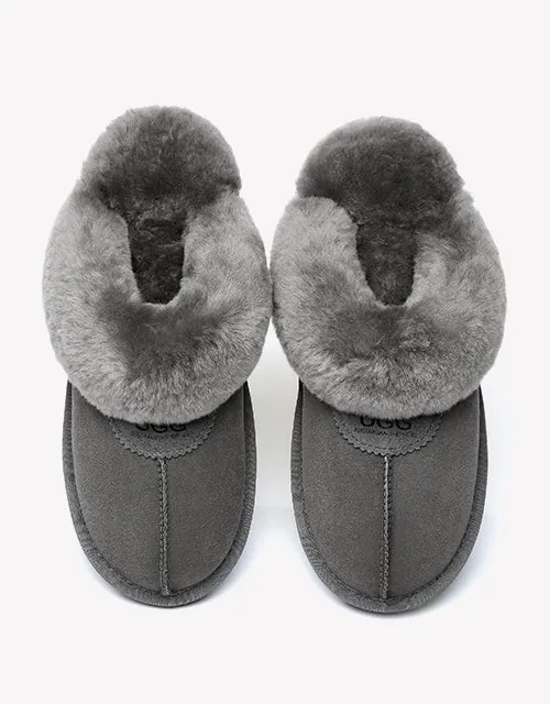 Australian Shepherd Double-Faced Sheepskin UGG Unisex Slippers Waffle Scuff Water Resistant