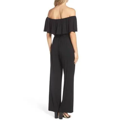 BB Dakota Women's Niko Off The Shoulder Jumpsuit, Black, X-Small