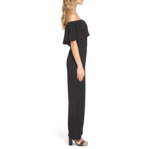 BB Dakota Women's Niko Off The Shoulder Jumpsuit, Black, X-Small