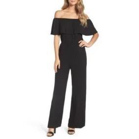 BB Dakota Women's Niko Off The Shoulder Jumpsuit, Black, X-Small