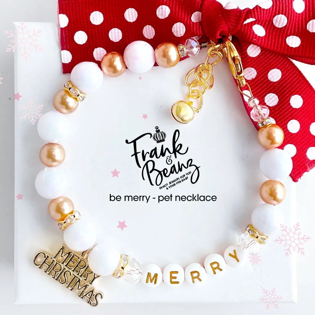 Be Merry Christmas Pet Necklace for Cats Dogs Pet Jewelry