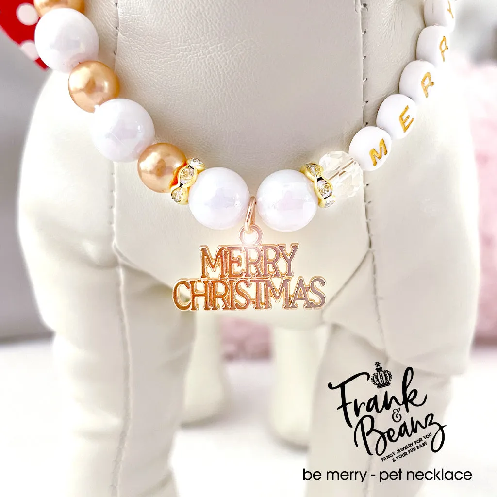 Be Merry Christmas Pet Necklace for Cats Dogs Pet Jewelry