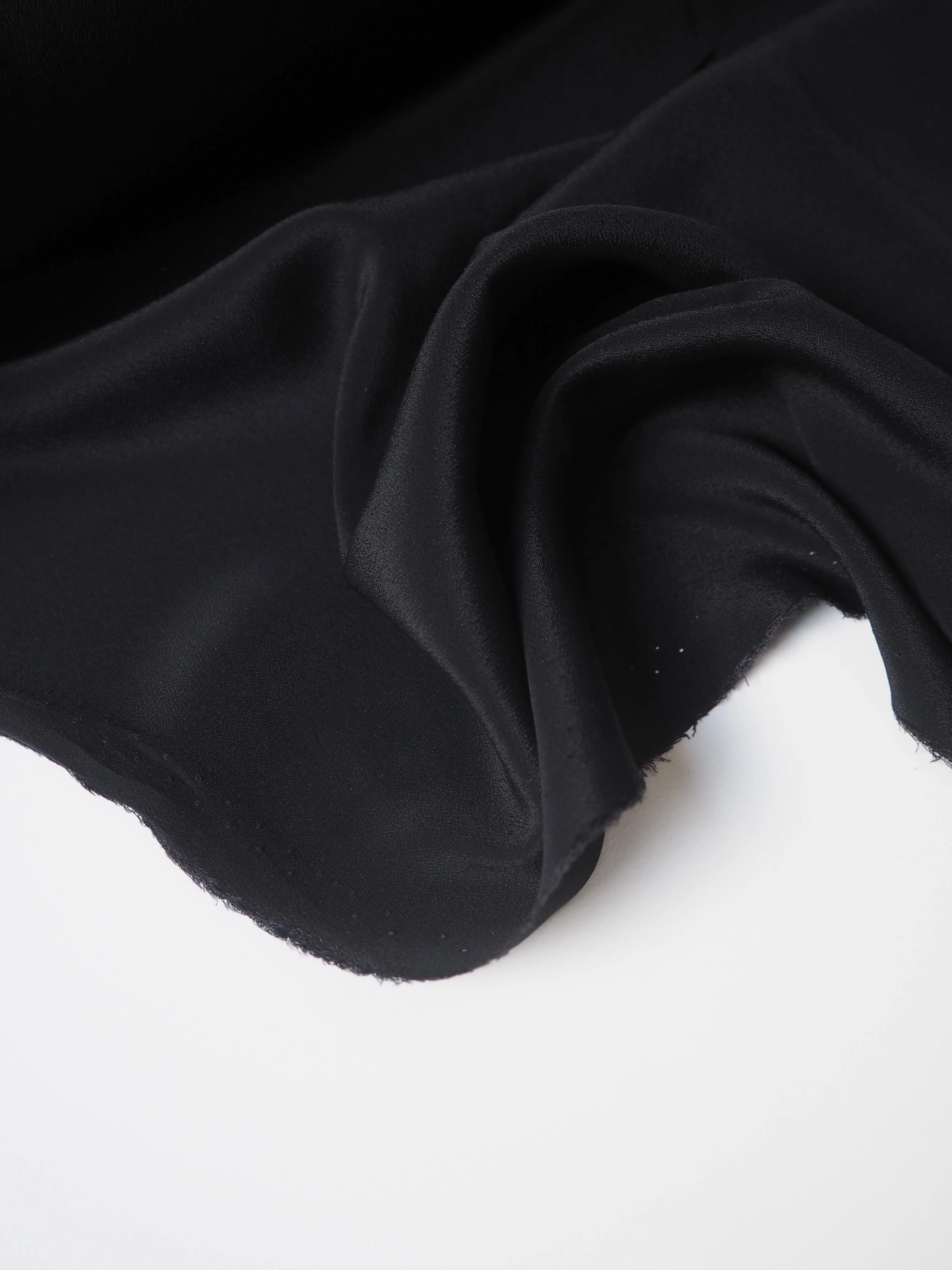 Black Silk/Acetate Crepe de Chine