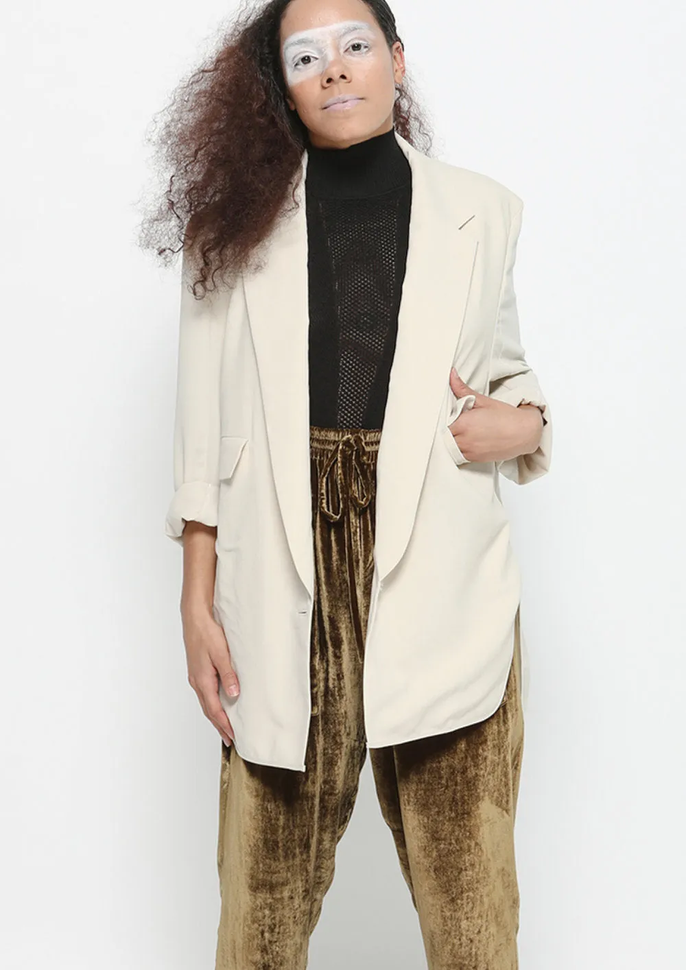 BLAZER - SILKY STRETCH CREPE beige