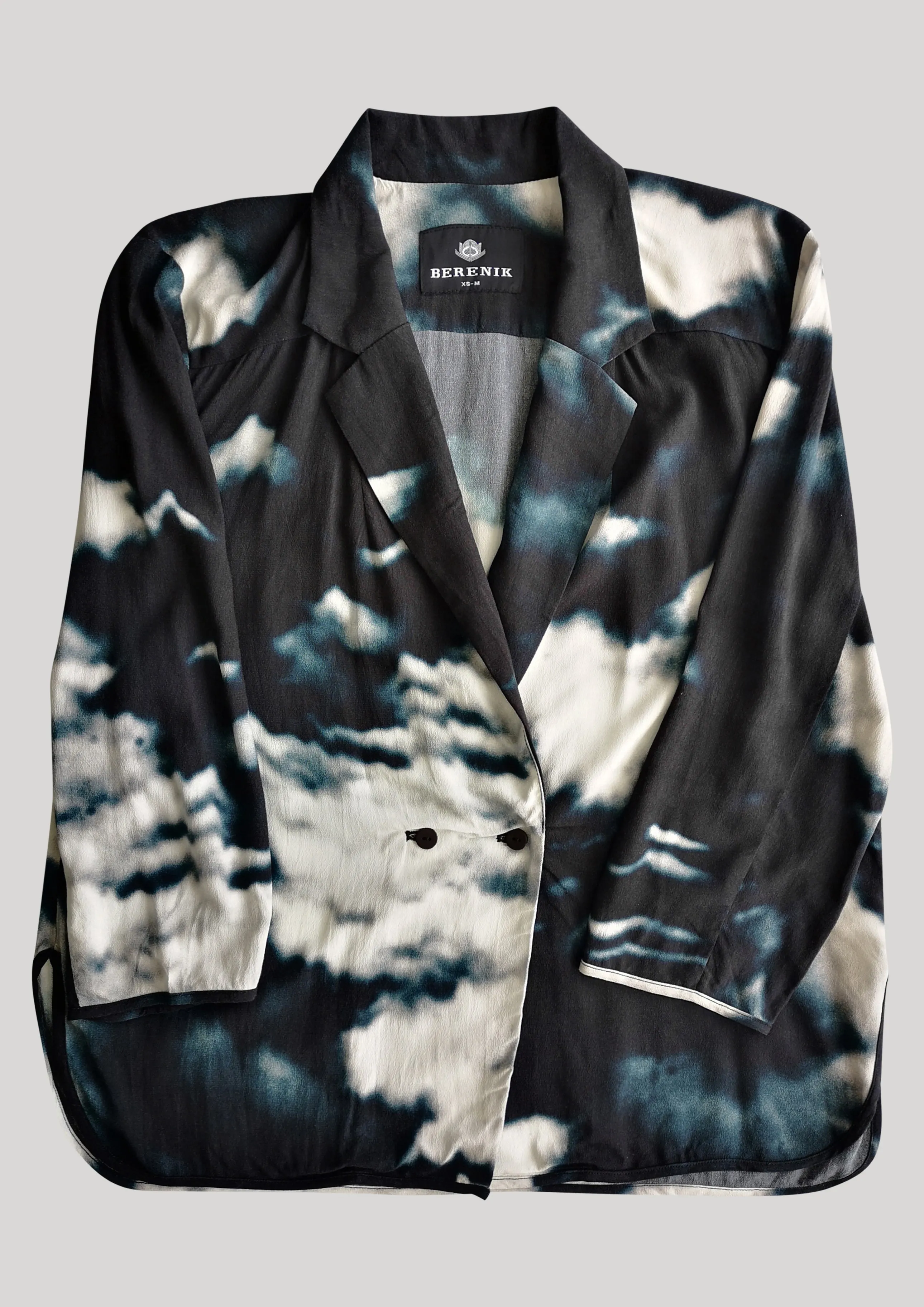 BLAZER/BLOUSE - VISCOSE print cloud black / white