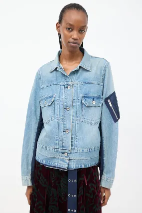 Blue Panelled Bomber & Denim Jacket