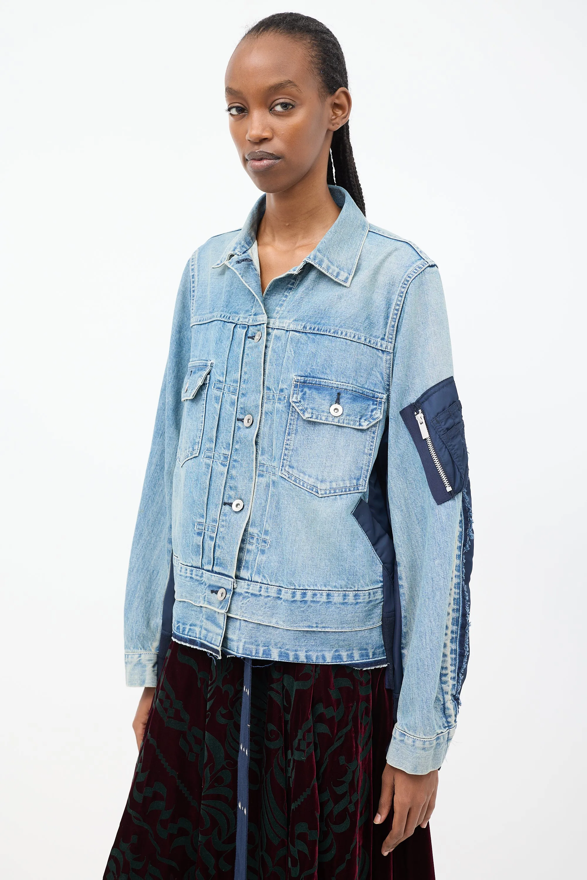 Blue Panelled Bomber & Denim Jacket