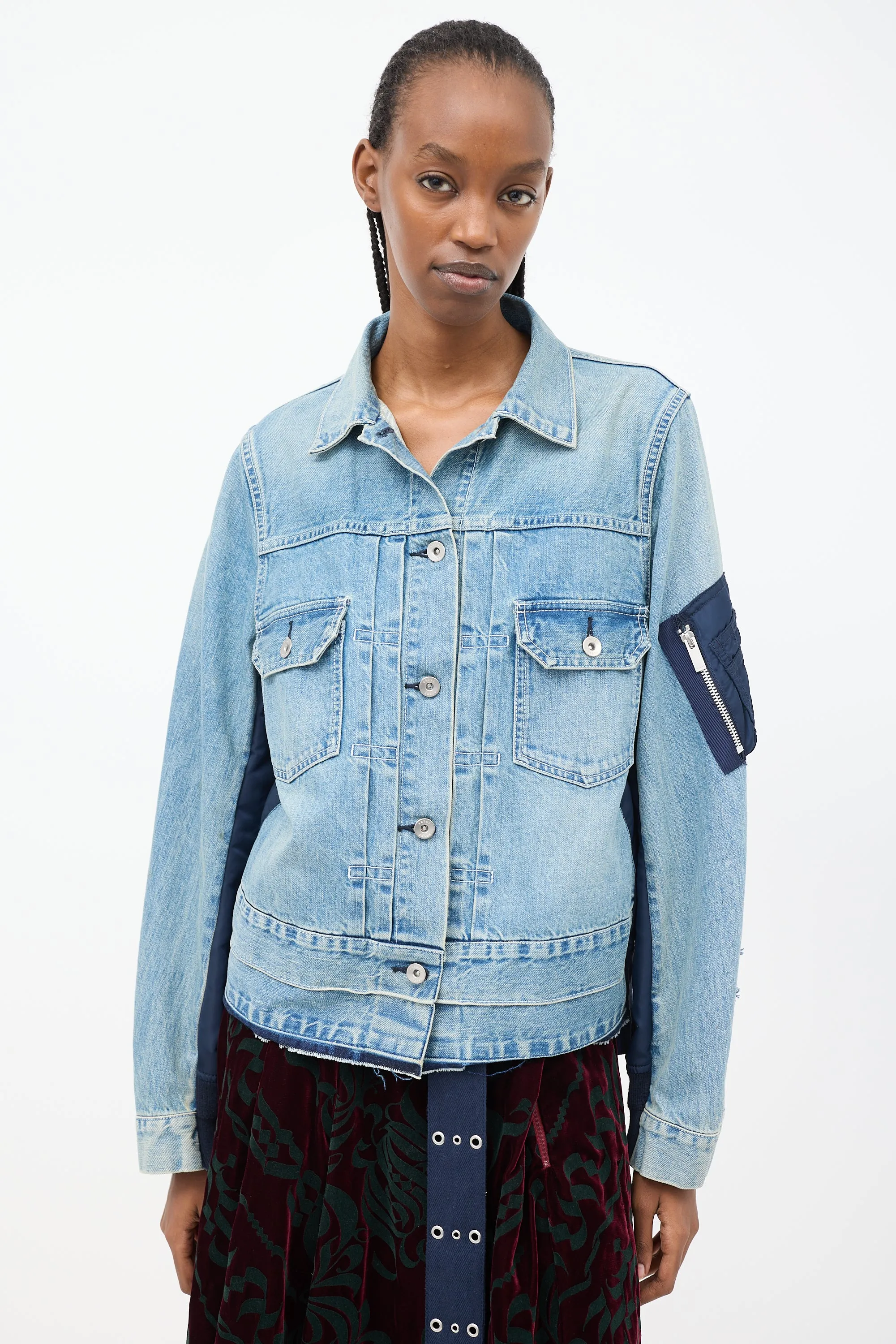 Blue Panelled Bomber & Denim Jacket