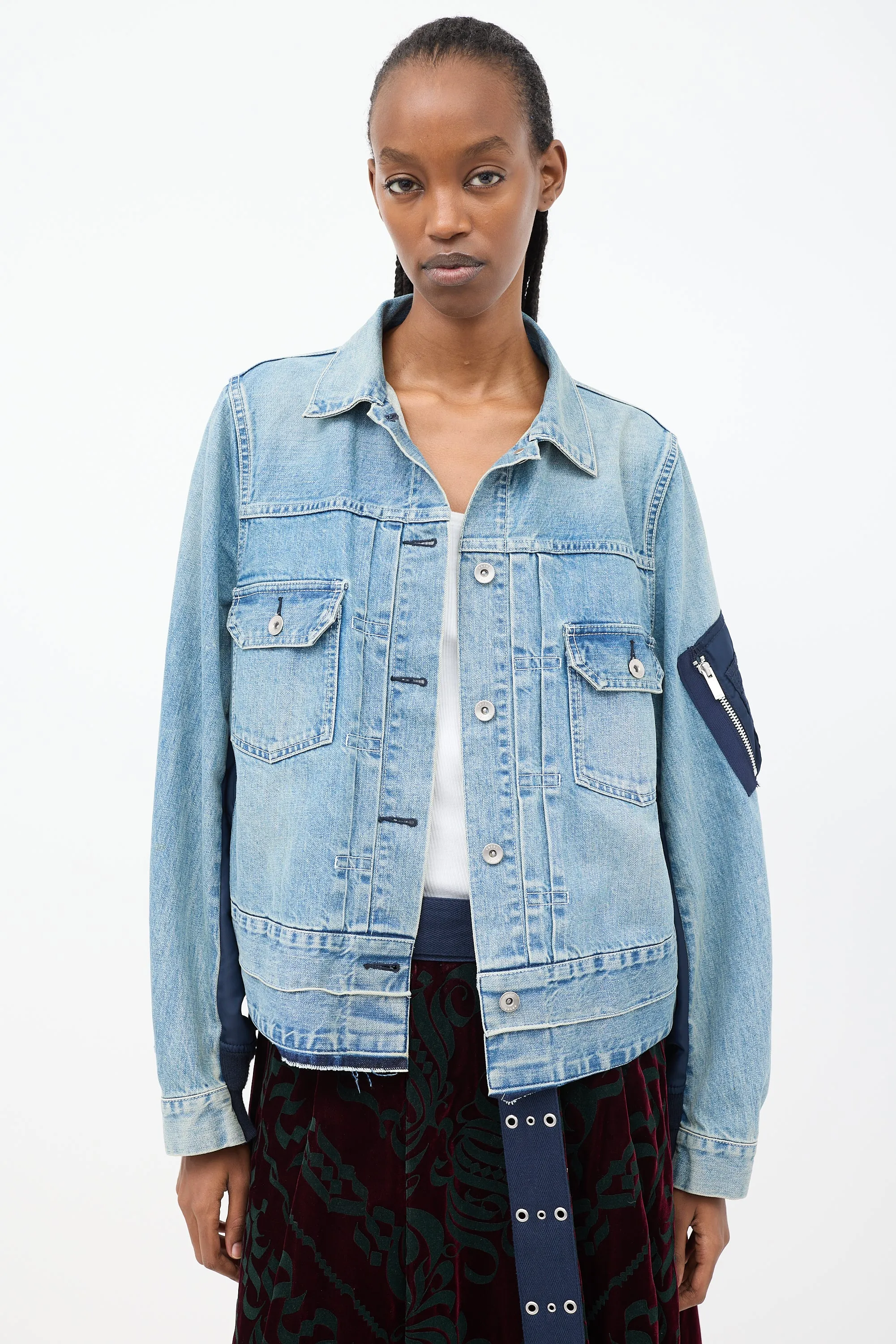 Blue Panelled Bomber & Denim Jacket