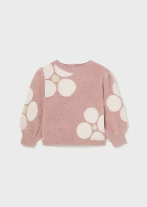 Blush Flower Jacquard Sweater - Select Size