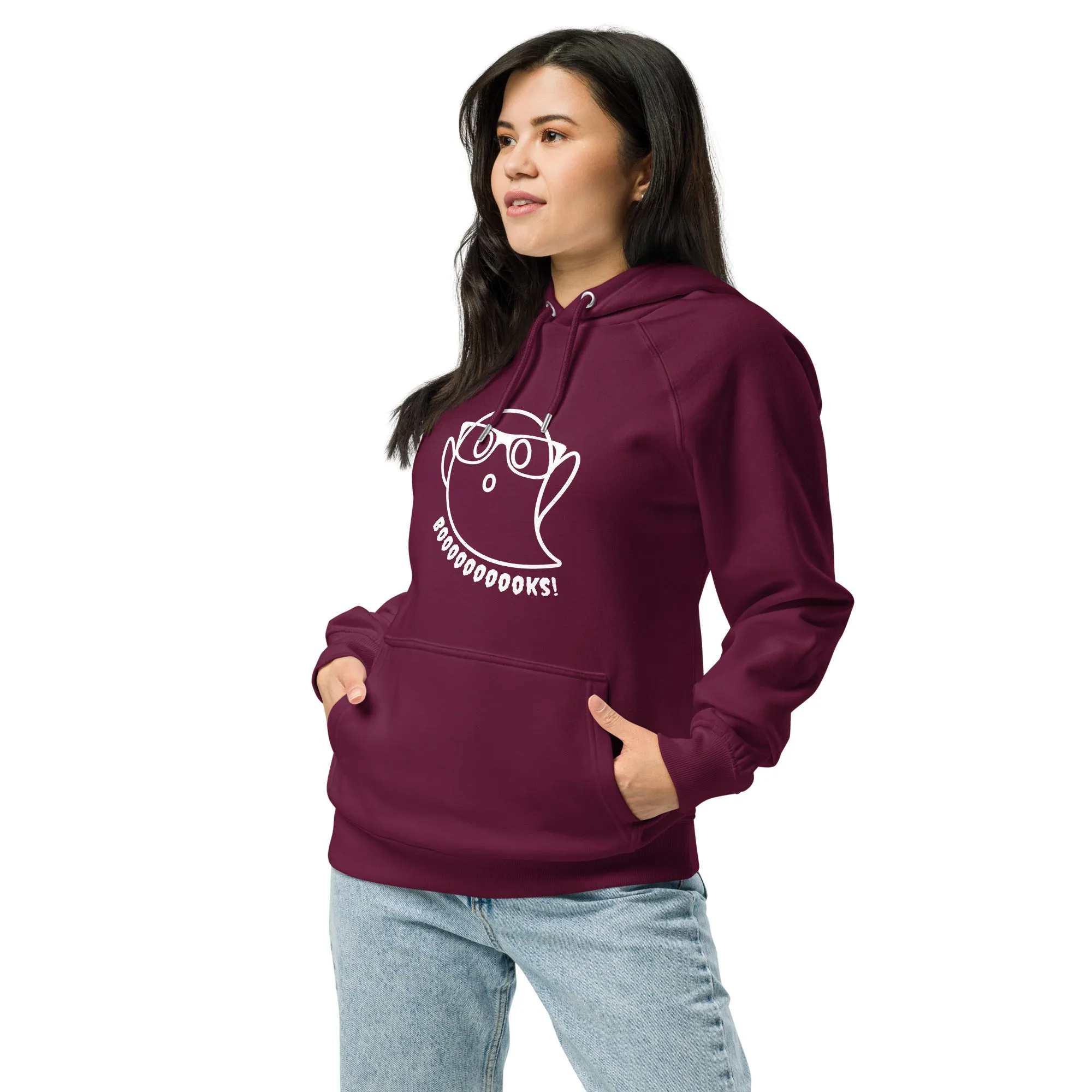 Booooks Halloween Graphic Women Eco Raglan Hoodie