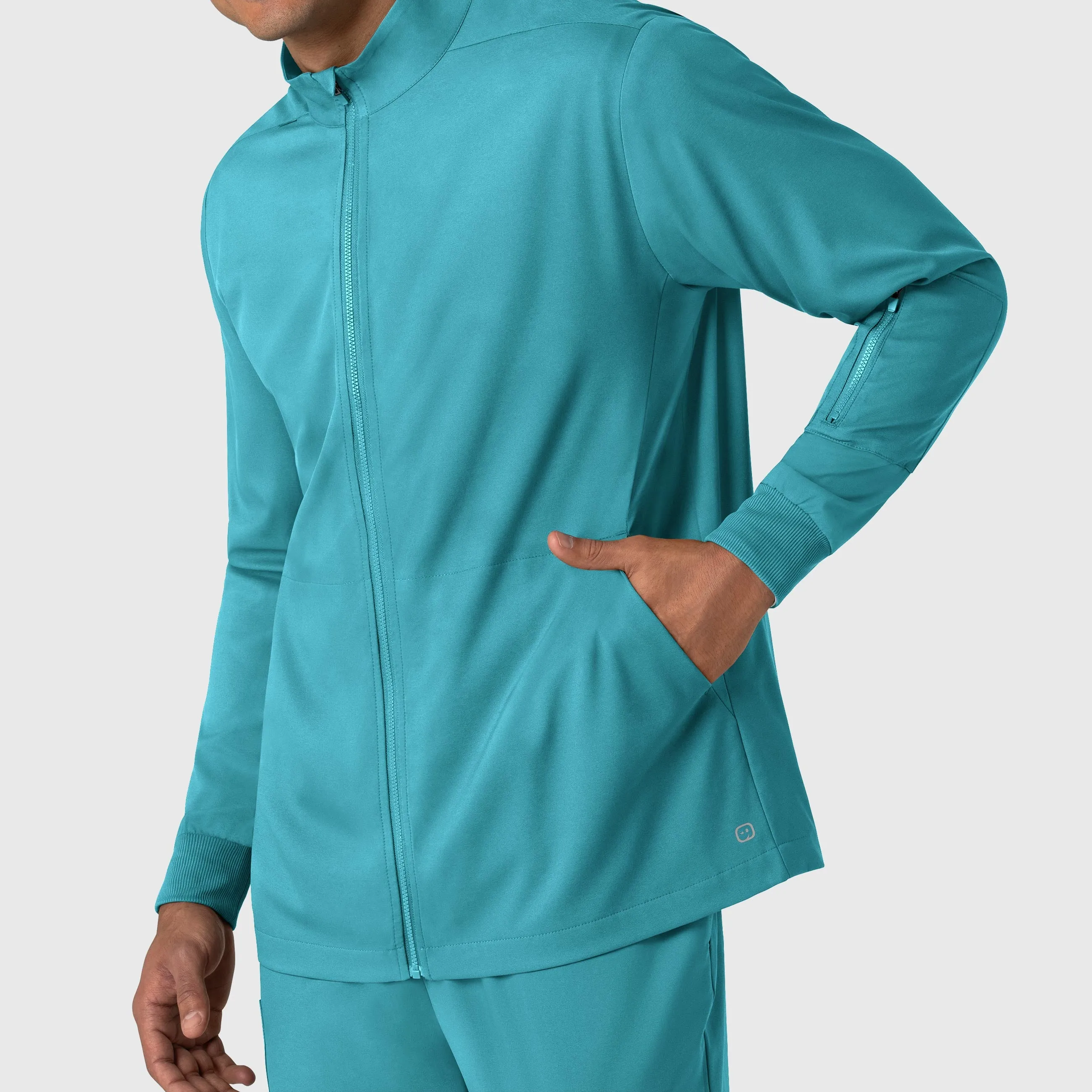 Boundless Men's Warm Up Scrub Jacket - Teal