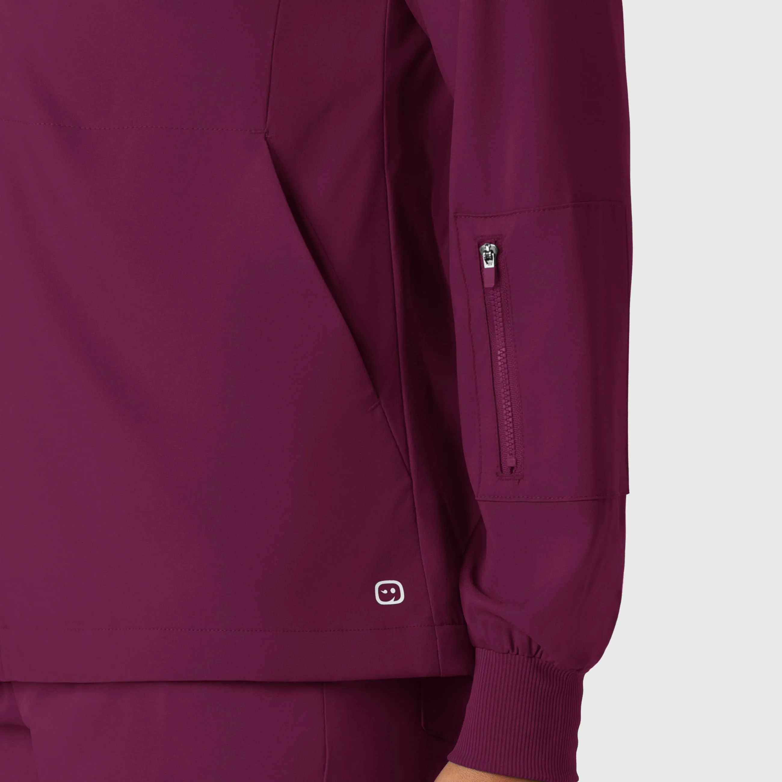 Boundless Women's Warm Up Scrub Jacket - Wine