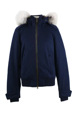 Branta Wool Bomber W/ Fur Hood - Loro Piana Storm System