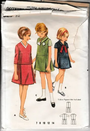 Butterick 4044 Girls Saillor Jumper Dress Vintage 1960's Sewing Pattern