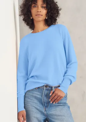 Cashmere Crew Neck Sweater in Delta Blue