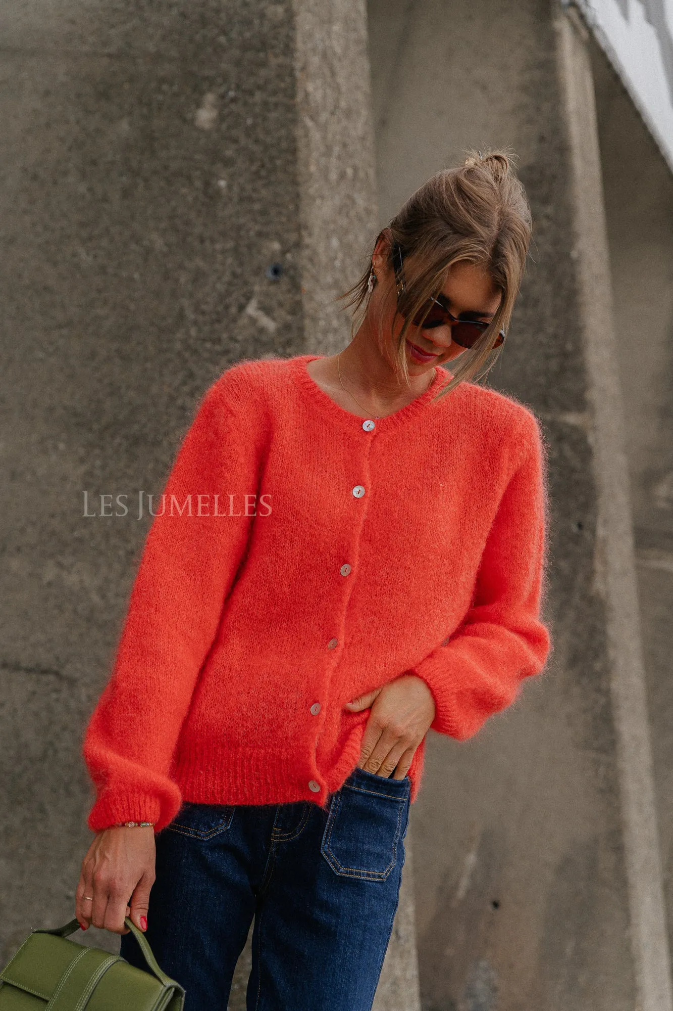 Charlie cardigan hot coral