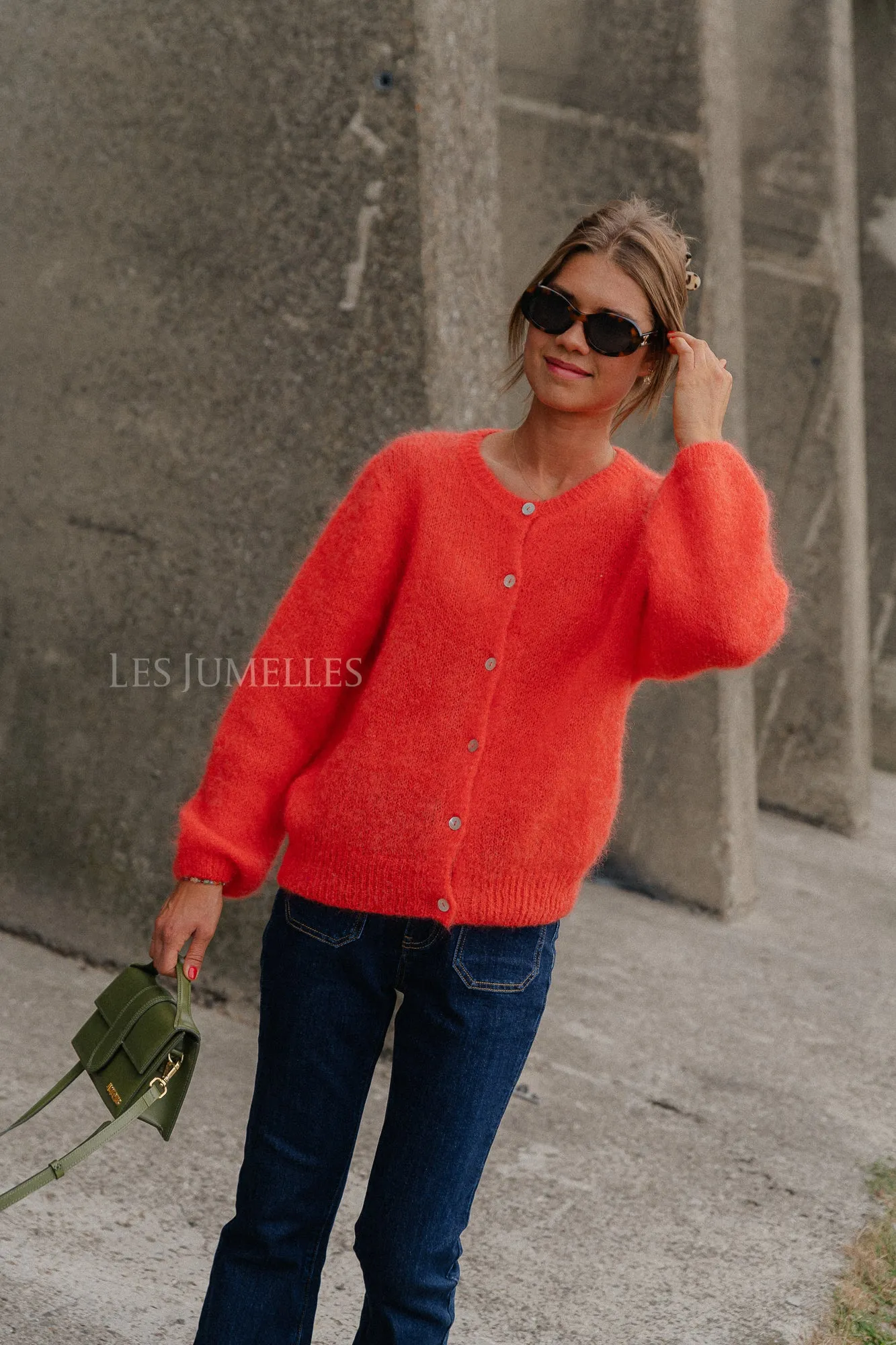 Charlie cardigan hot coral