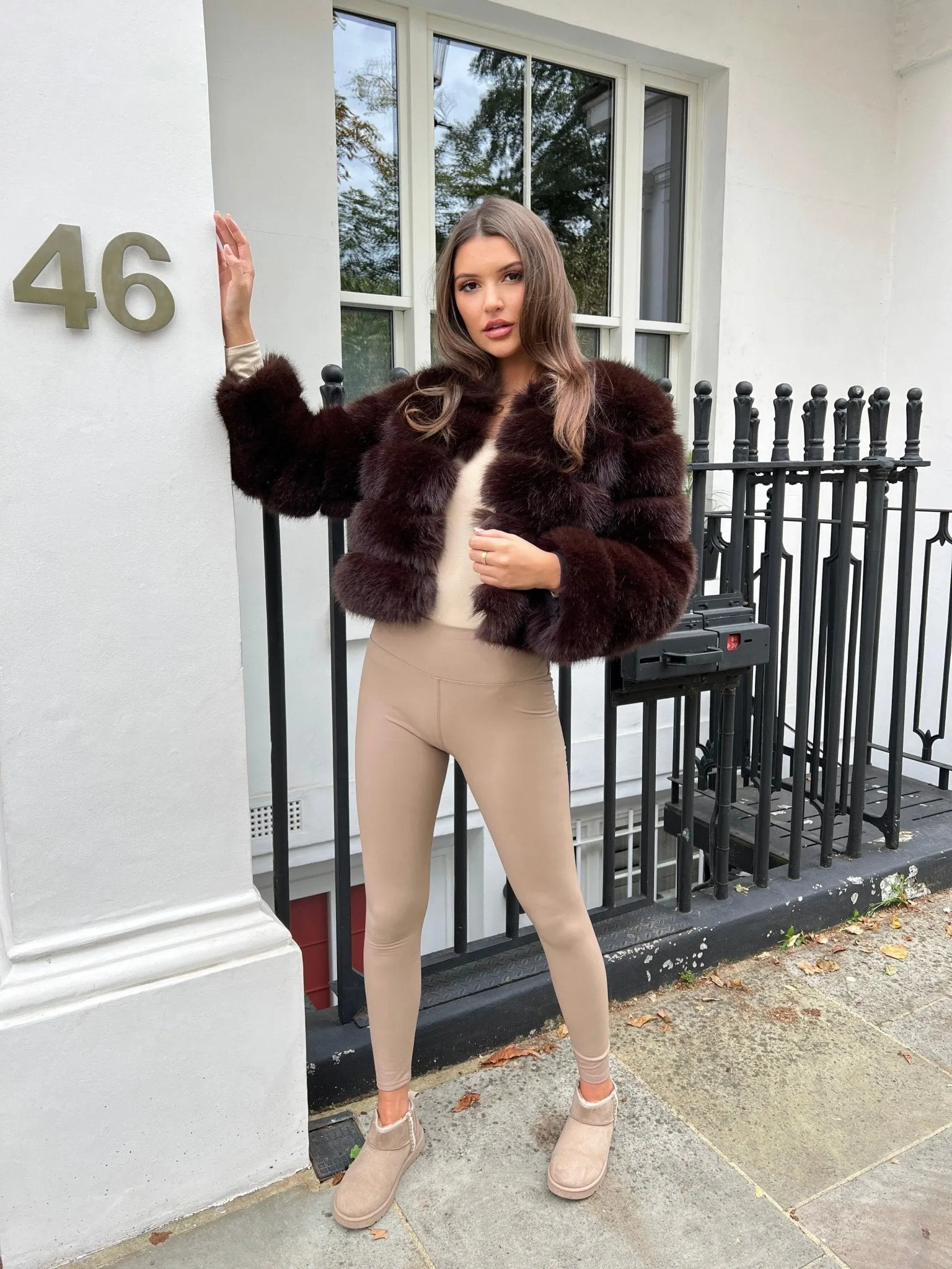 Chocolate Premium Faux Fur Jacket