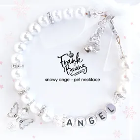 Christmas Dog Necklace Cat Collar Holiday Pet Necklace Snowy Angel