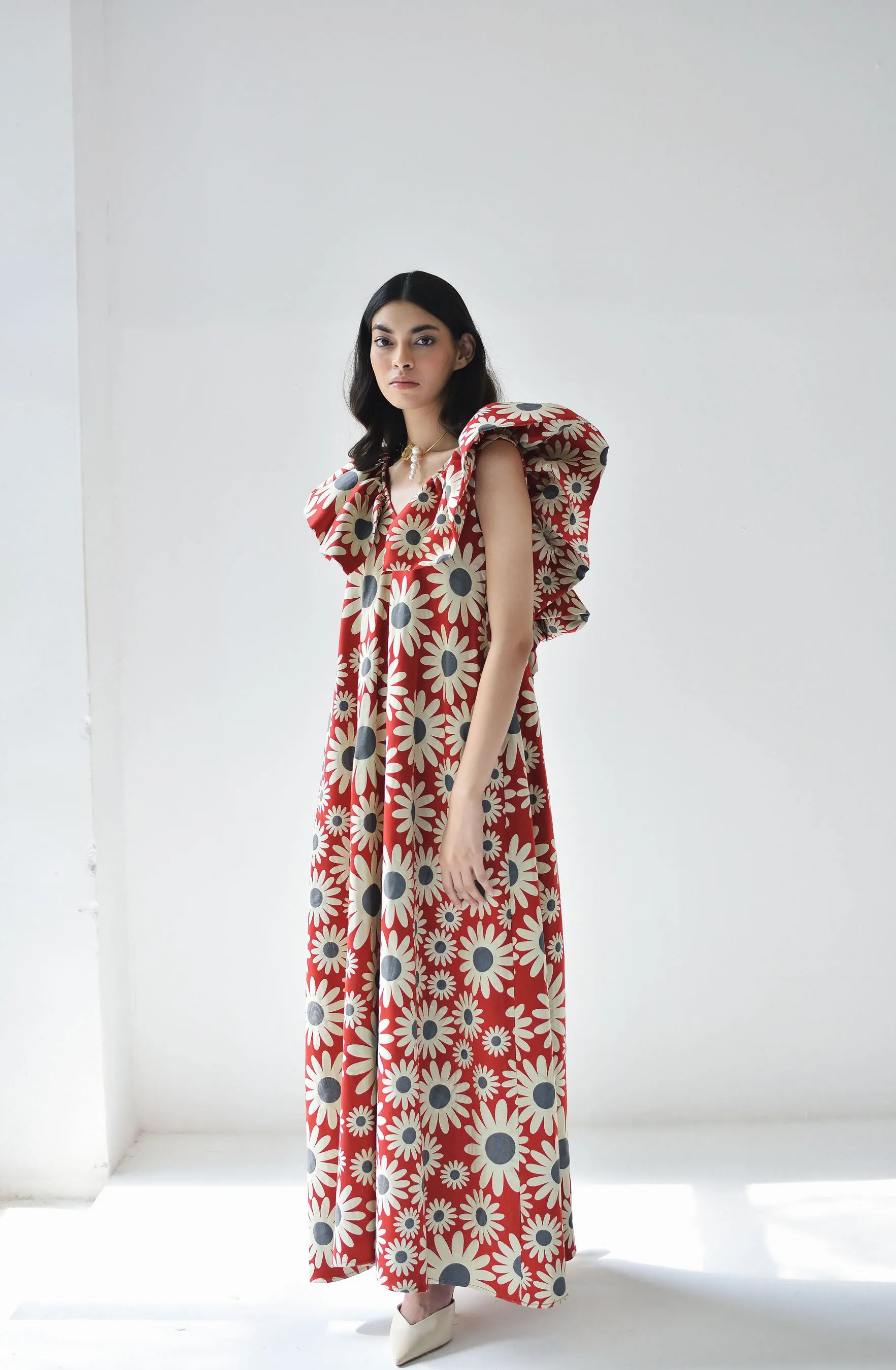 Cosmic Blossom Midi Dress