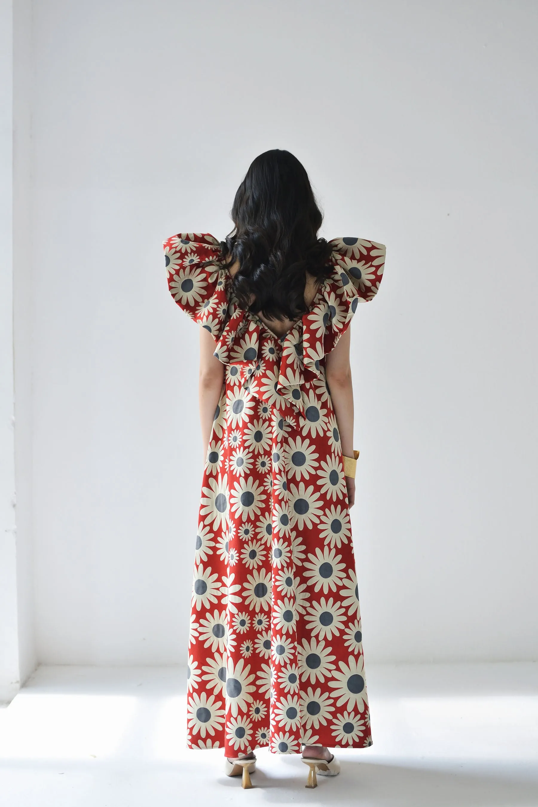 Cosmic Blossom Midi Dress