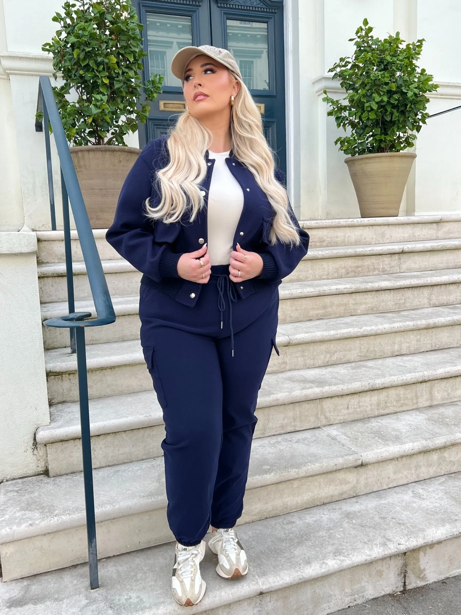 Curve Navy Bomber Jacket