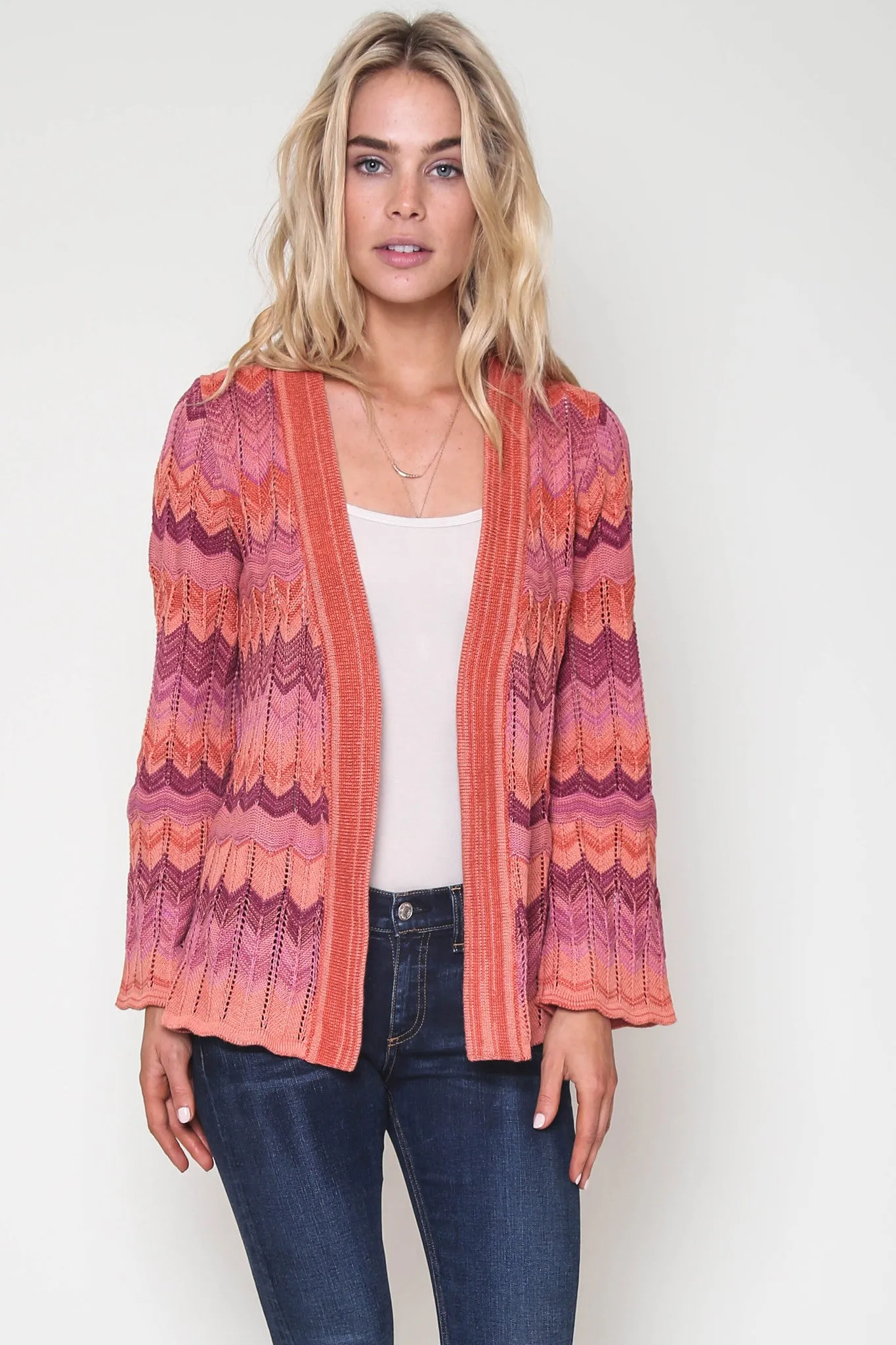 Desirea Belted Cardigan In Coral Rock