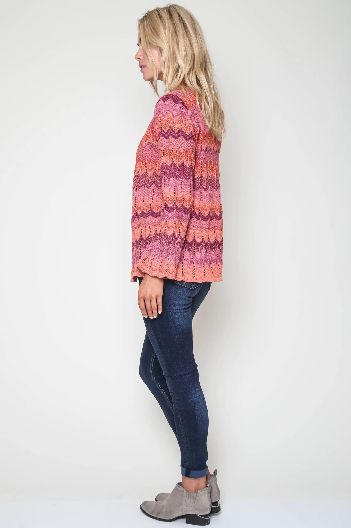 Desirea Belted Cardigan In Coral Rock