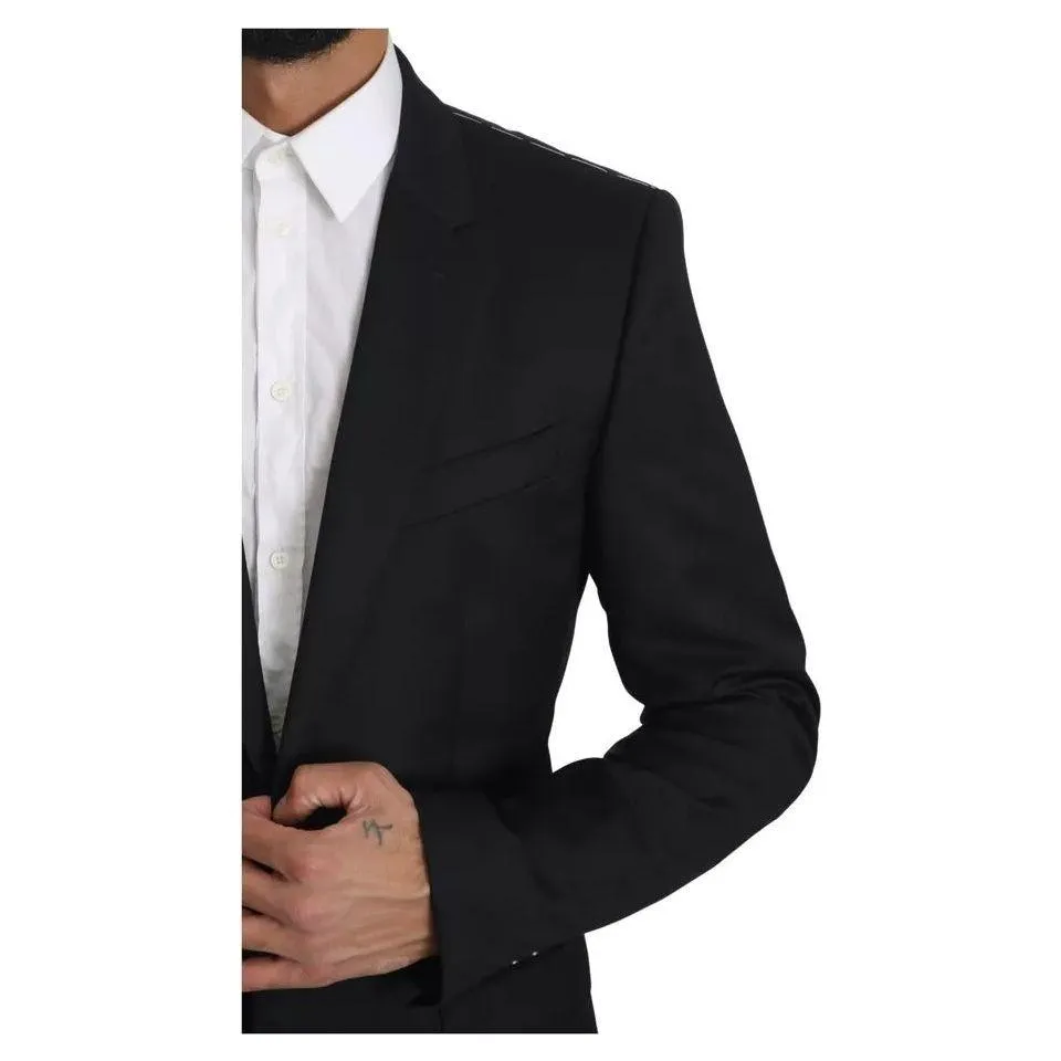 Dolce & Gabbana Black Slim Jacket Coat Blazer MARTINI