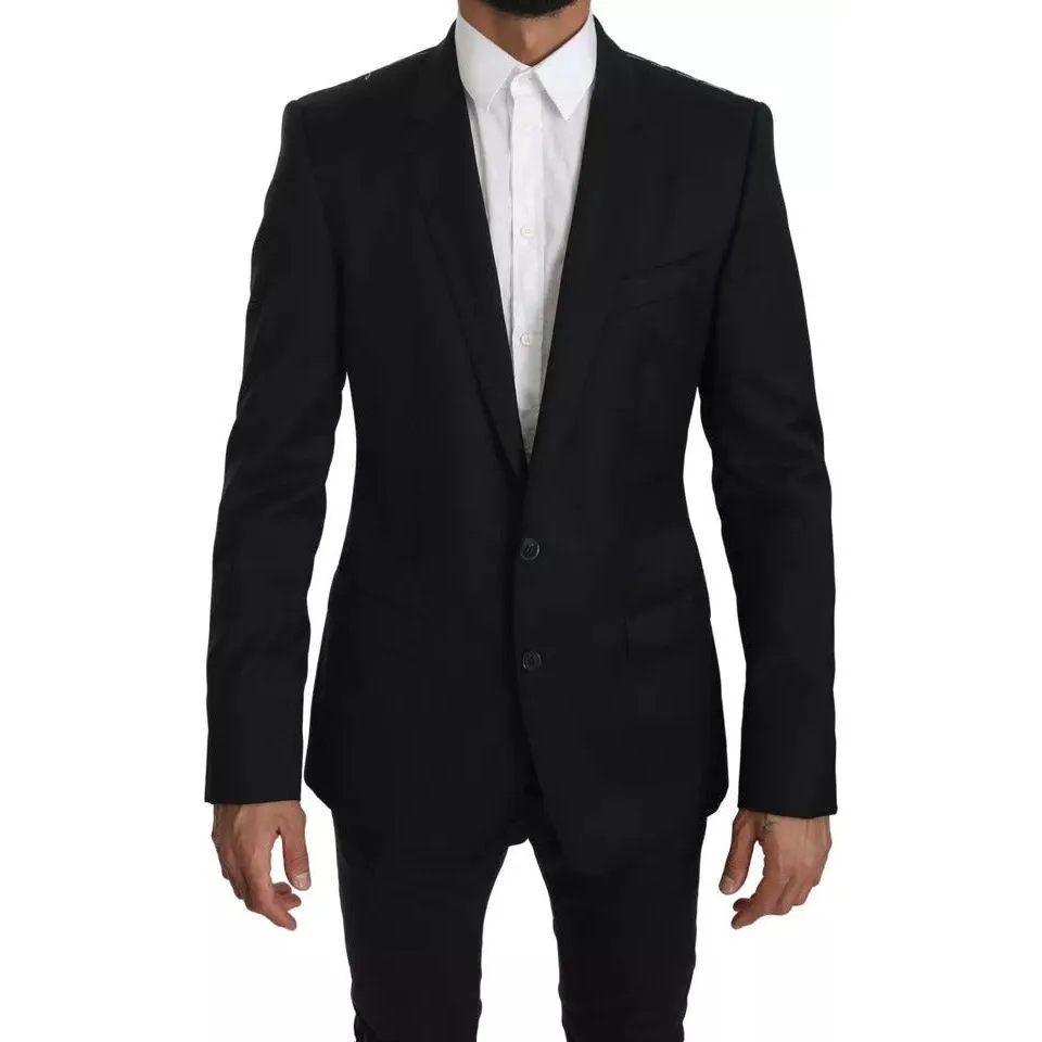 Dolce & Gabbana Black Slim Jacket Coat Blazer MARTINI