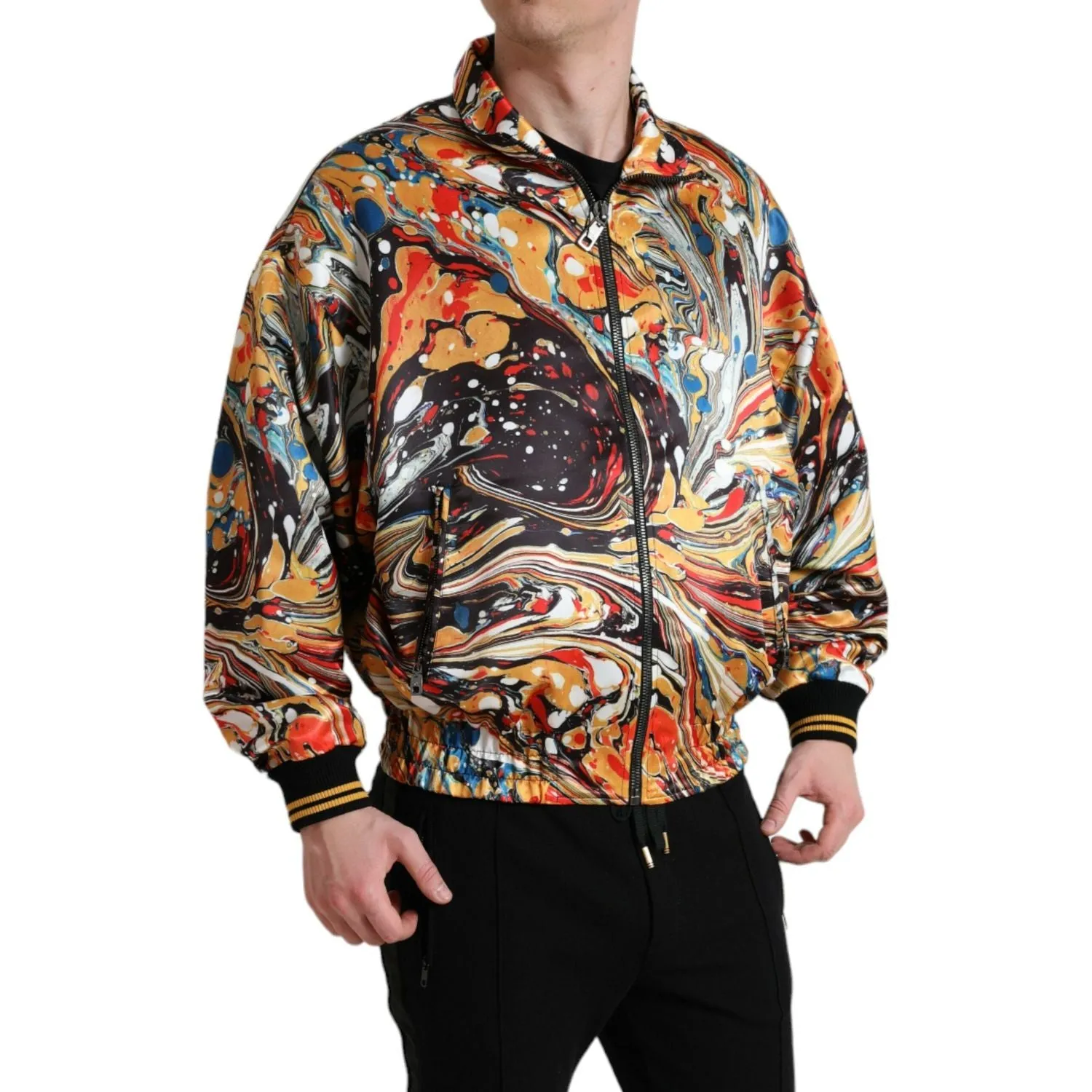 Dolce & Gabbana Colorful Abstract Bomber Jacket