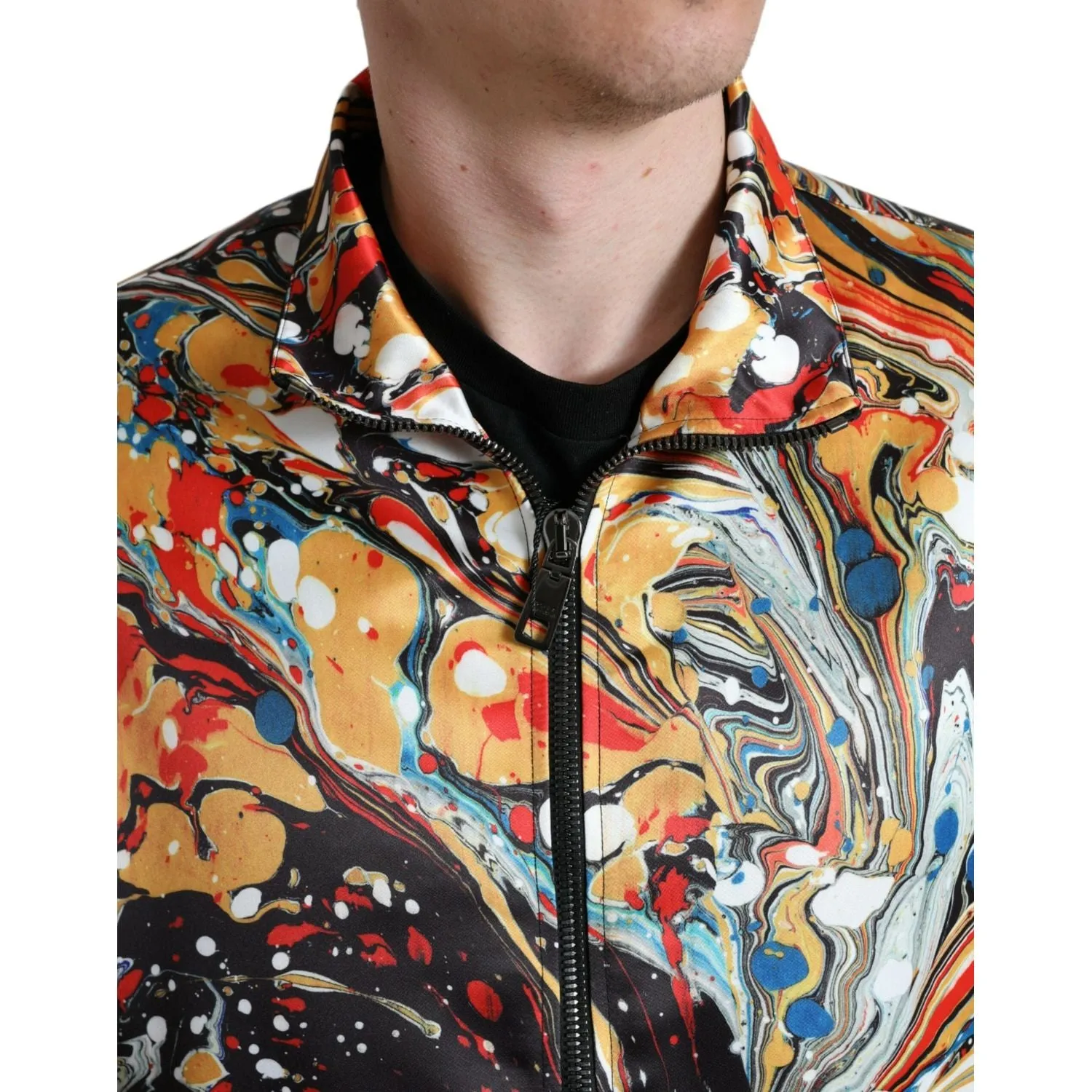 Dolce & Gabbana Colorful Abstract Bomber Jacket