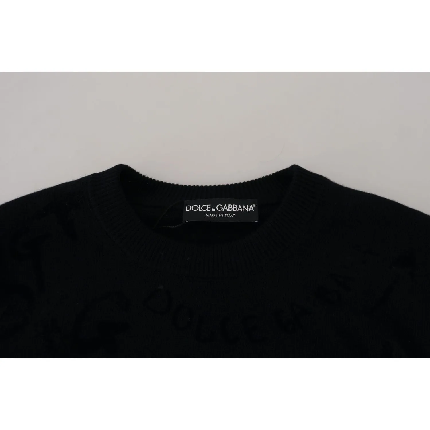 Dolce & Gabbana Elegant Black Logo Wool Sweater