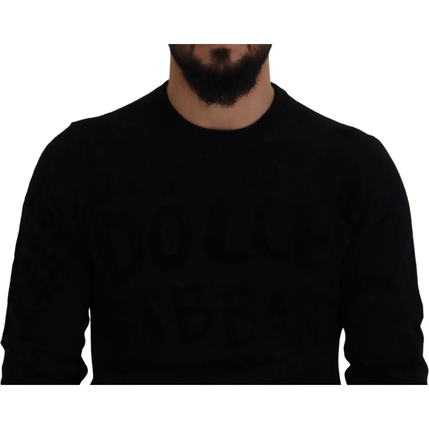 Dolce & Gabbana Elegant Black Logo Wool Sweater