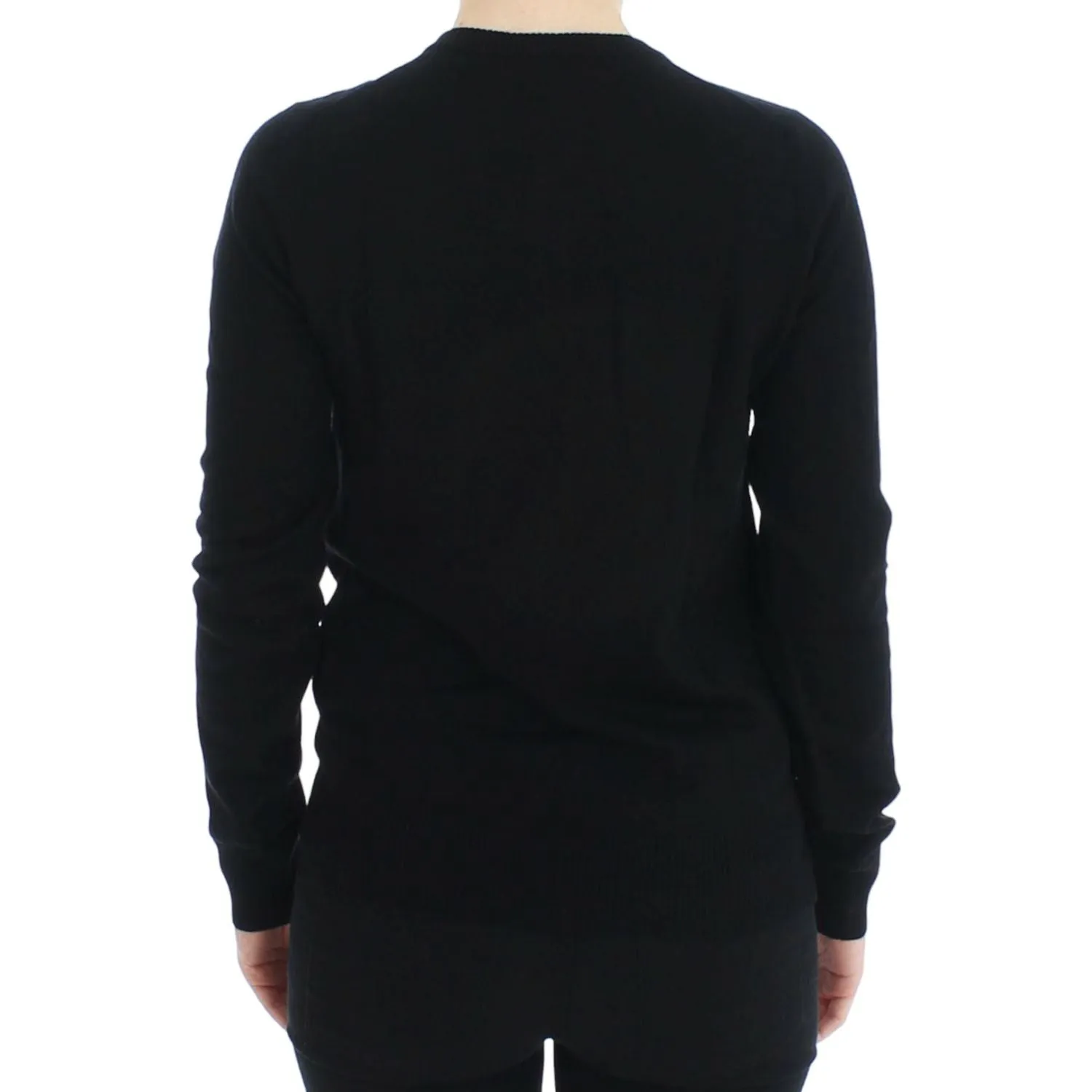 Dolce & Gabbana Elegant Black Wool Cardigan Sweater