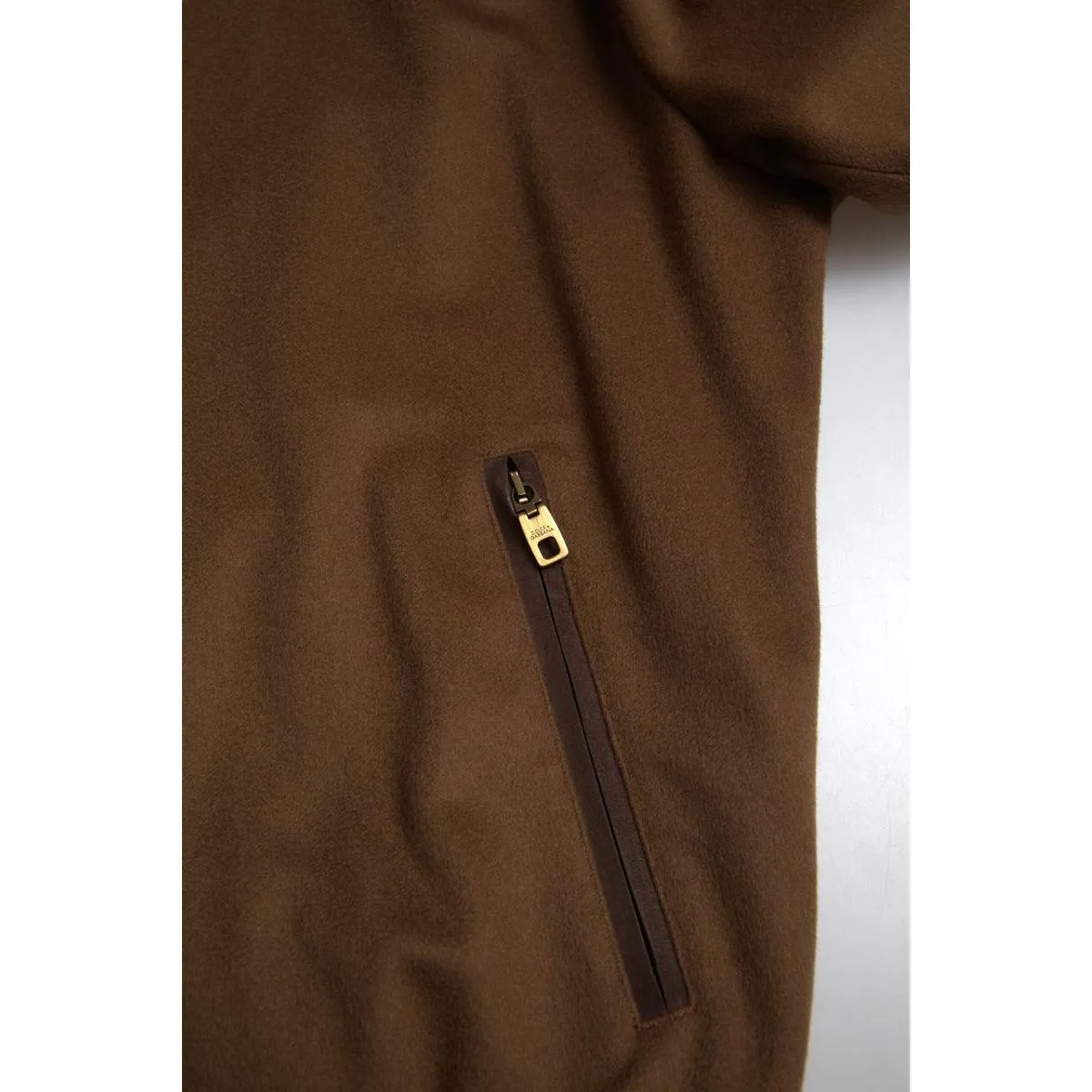 Dolce & Gabbana Elegant Brown Cashmere Bomber Jacket